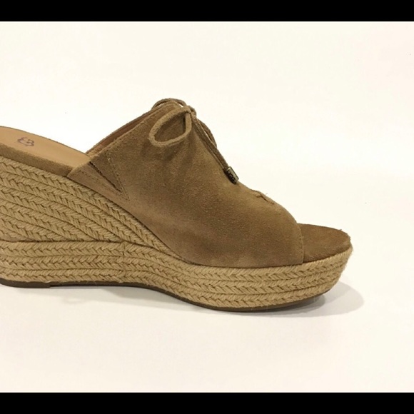 UGG Giorgia Wedge Platform Espadrilles -Chestnut -US 10 - Picture 6 of 6